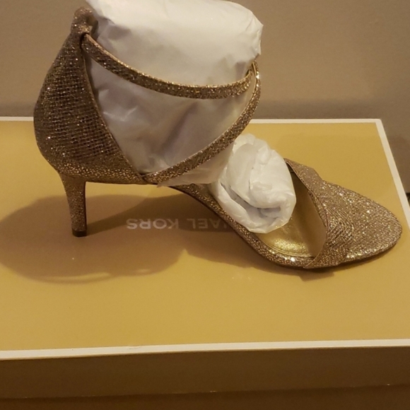 Michael Kors Ava Mid Sandal Glitter Mesh 9.5M - Picture 1 of 5
